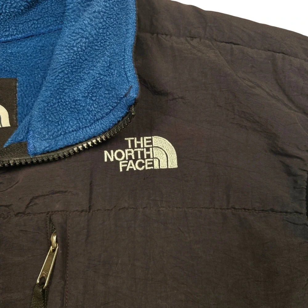 Vintage The North Face Polartec Fleece Vest Men L Blue Black Denali Full Zip Y2K